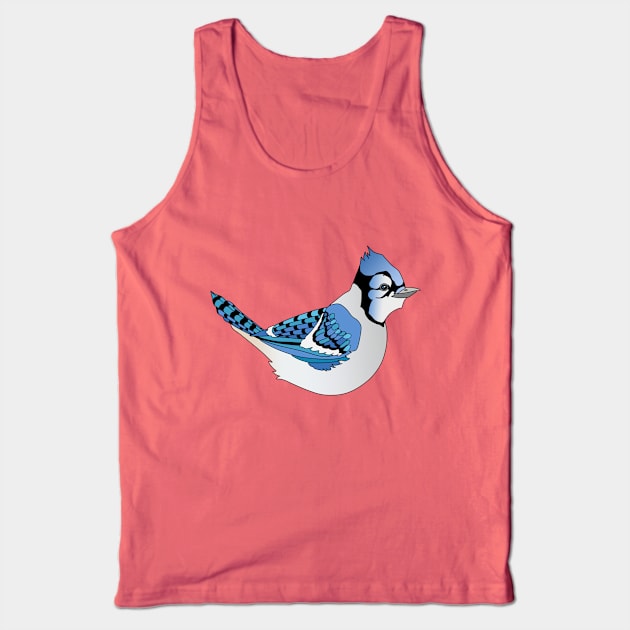 Cute Graphic Blue Jay Bird Tank Top by NaturalDesign